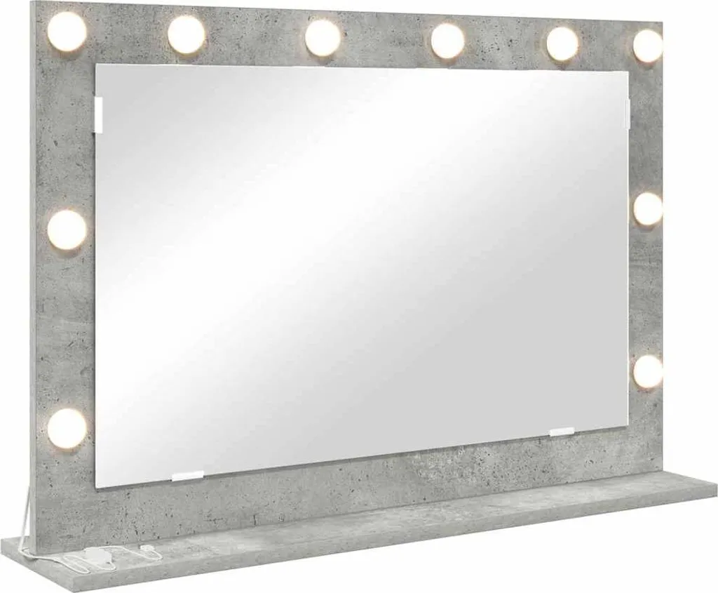 Specchio Bagno Moderno 80x55 Grigio Cemento con Mensola - vidaXL Design