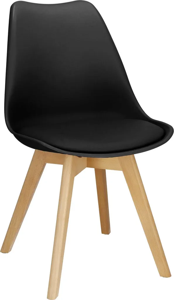Chaise de salle à manger en bois massif et assise confort - Gris Anthracite