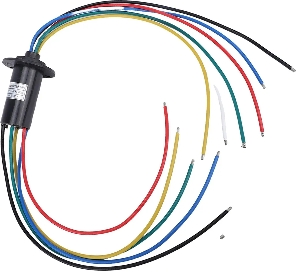 Collecteur tournant 6 fils 30A 250 tr/min de 30mm pour signal électrique