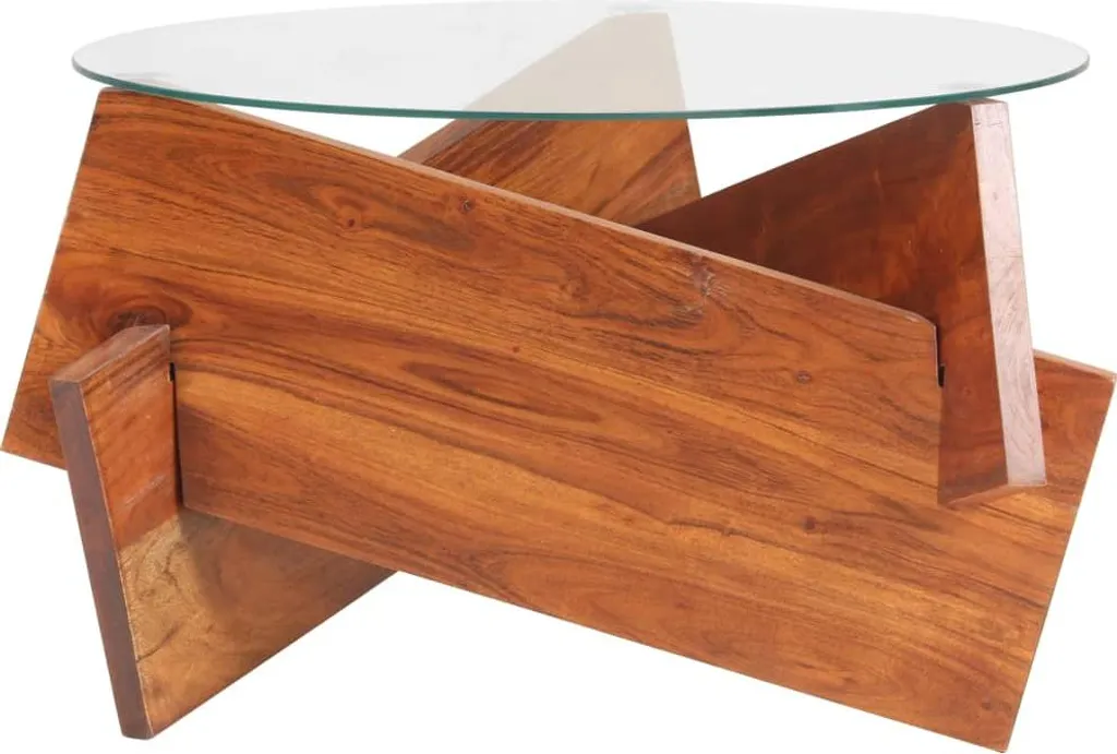 Tavolino Rustico SYFAX™ 60cm in Acacia Massiccia - Eleganza Naturale