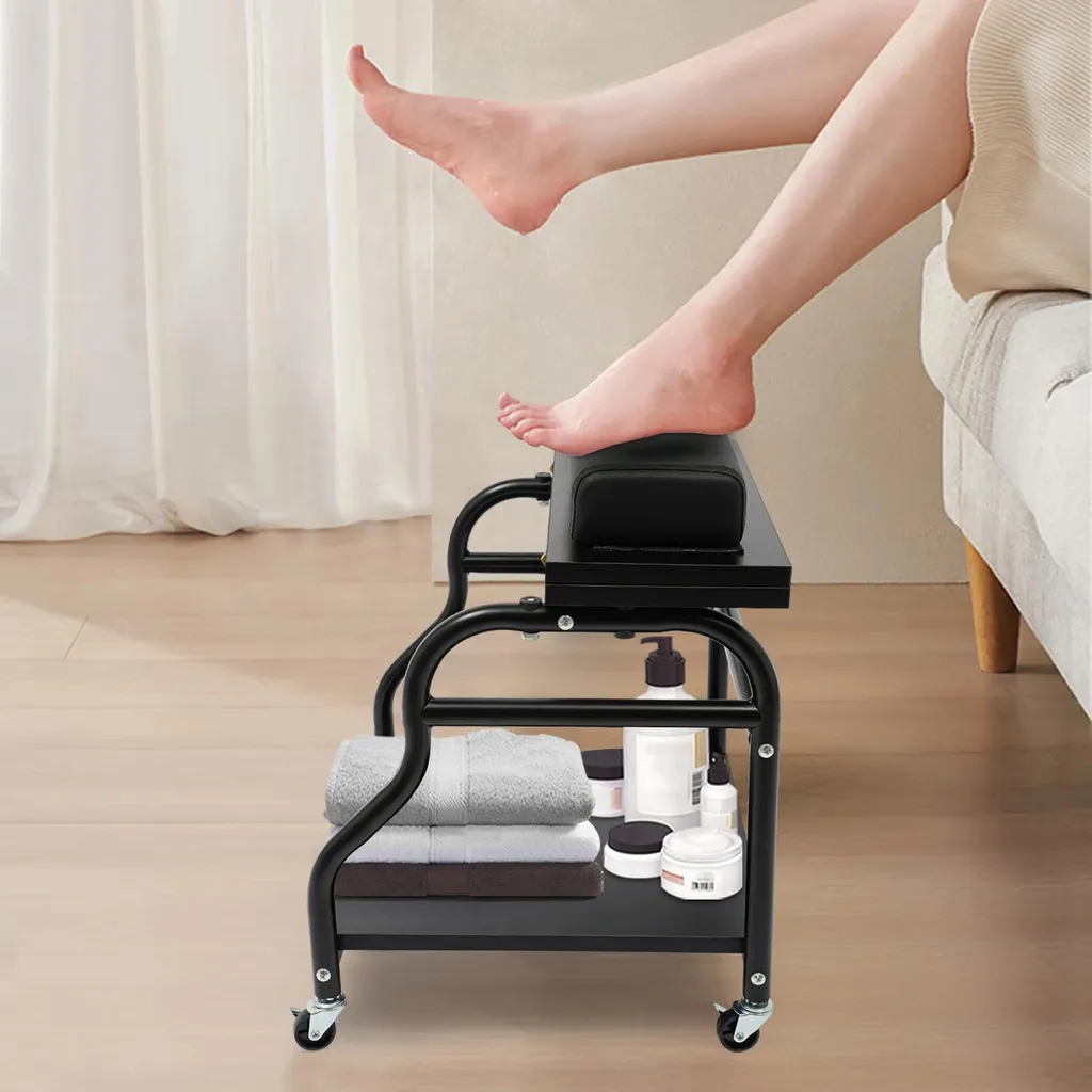 Table de soin pour bain de pieds et matériel de manucure pro à roulettes