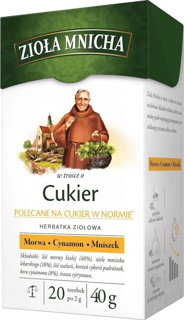 Zioła Mnicha - Na cukier 20tb/40g Zdjęcie produktu 