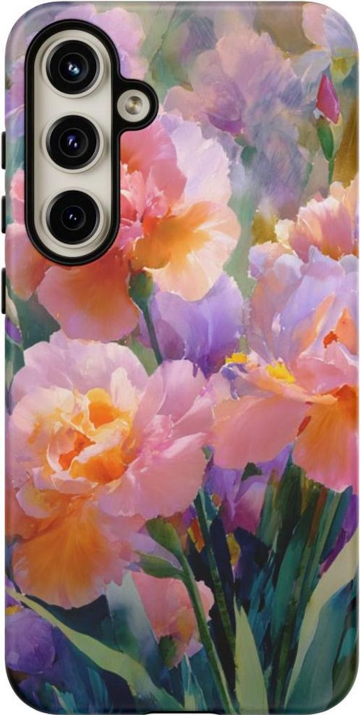 Blühende Pfingstrosen und Schwertlilien – Hülle Kompatibel mit Galaxy S24 Plus