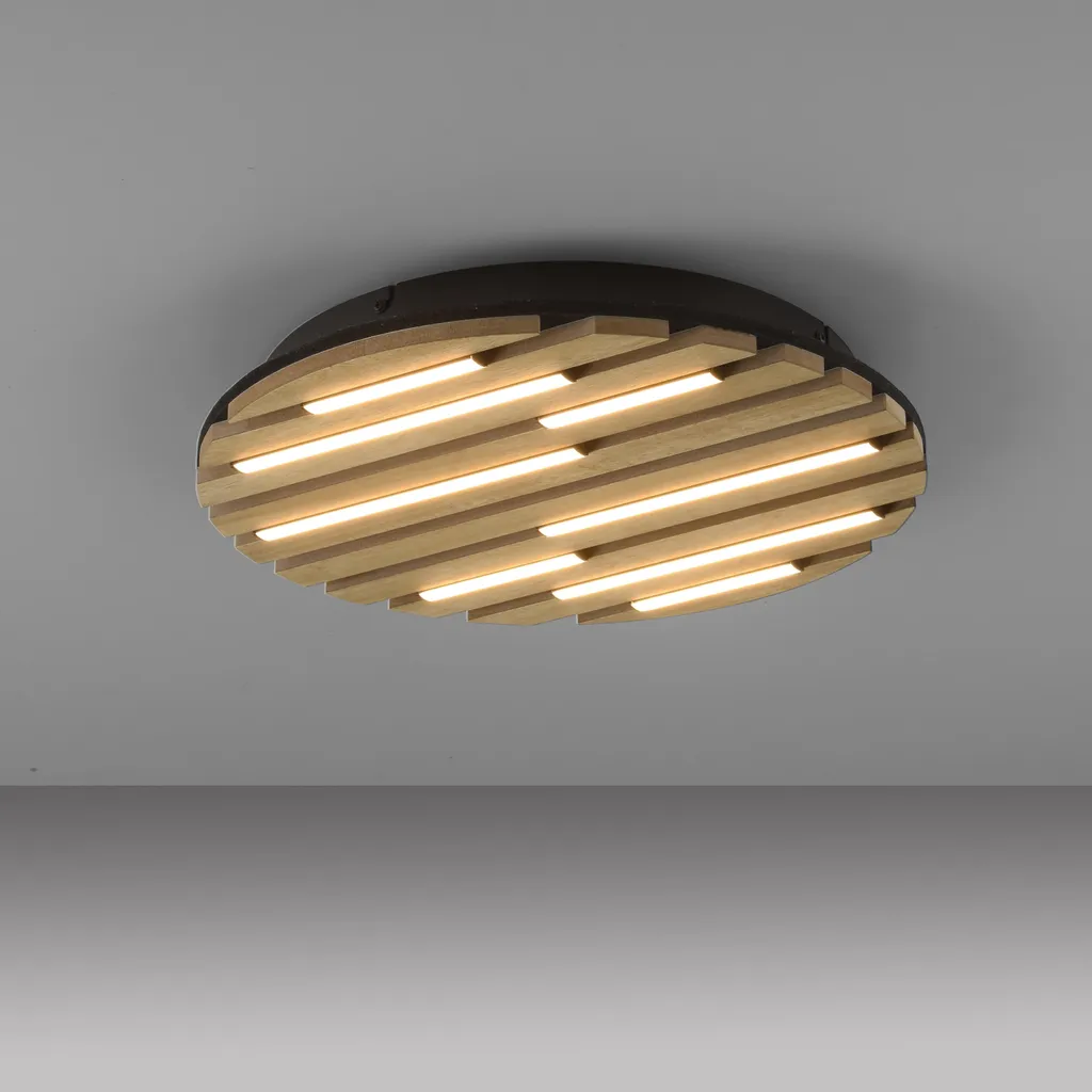 Luminaire LED pour couloir et cuisine en bois véritable chêne clair