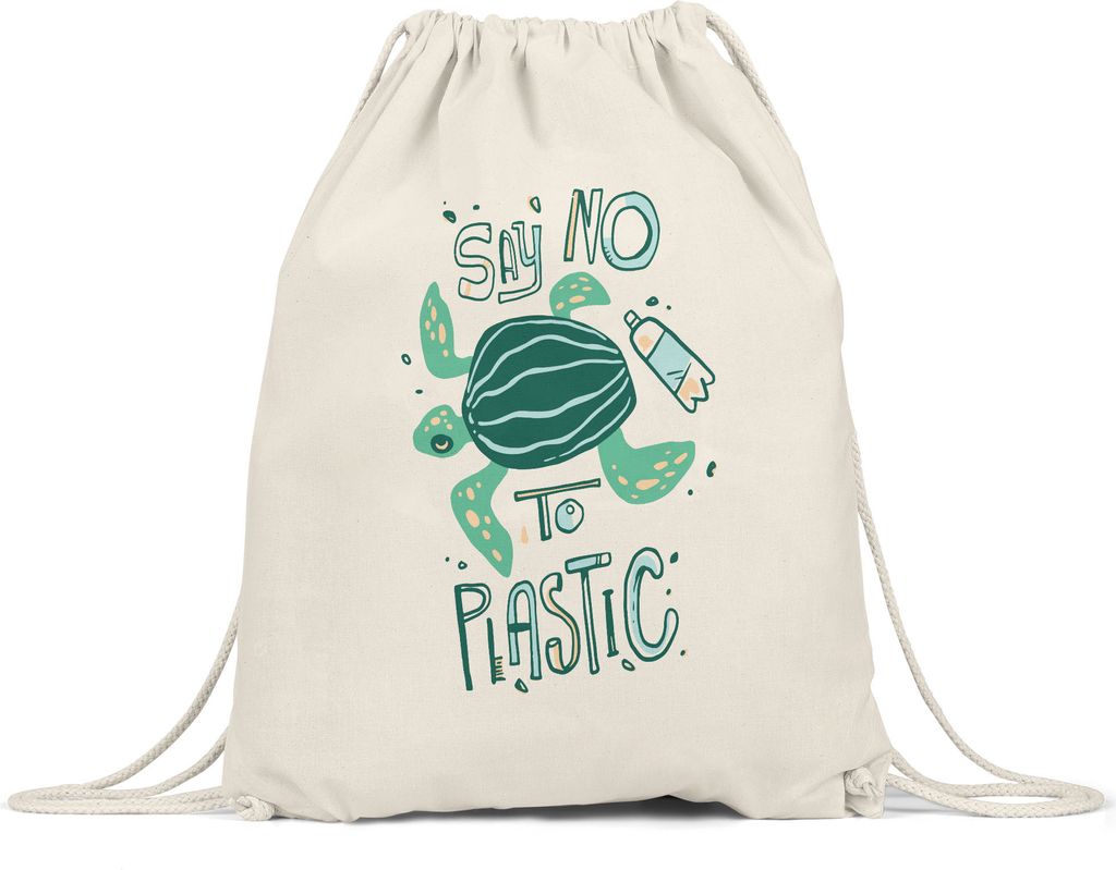 Say No To Plastic Turnbeutel Gymsack Naturschutz Umweltverschmutzung Tiere Fische Schildkröte