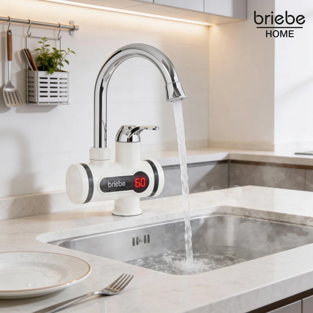 Solution eau chaude immédiate Briebe IH1201 Robinet électrique blanc