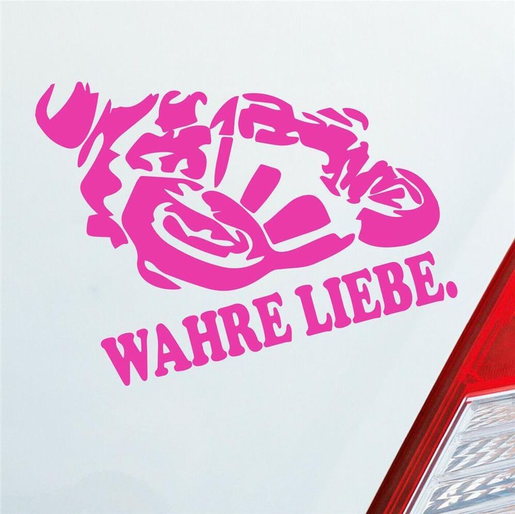 Auto Aufkleber Motorrad Wahre Liebe Moped Bike Mopped JDM Produktbild 