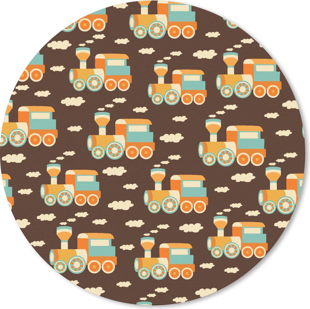 MuchoWow Mauspad Mousepad Muster - Zug - Vintage - Kind - Kinder - Kinder 20x20 cm - Mousepads - Maus Mat - Pad - Mausunterlage - Schreibtischmatte