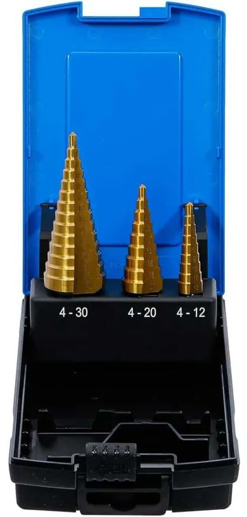 Coffret Foret Étagé 4-30 mm Fraise Conique Titane pour Perçage de l'Acier