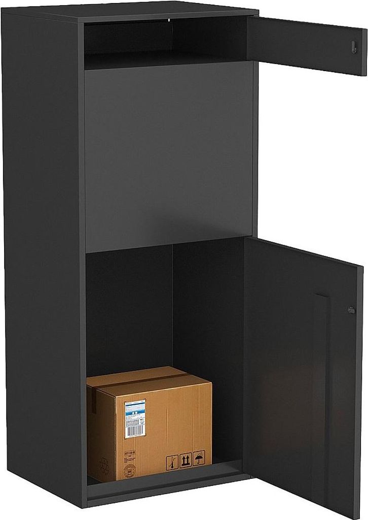 Anthrazitfarbener Paketkasten - L 45 x B 35 x H 105 cm - COLIBRI