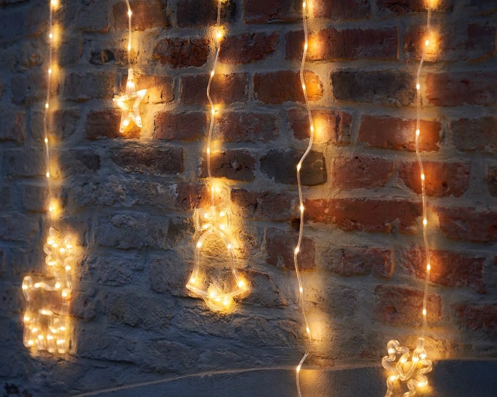 Lichterkette für die Wand 173 LED Lichterkette Vorhang 45x38x32 cm warmweiß