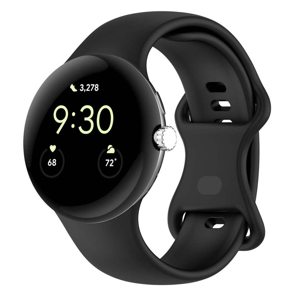Bizon Strap Watch Silicone S für Google Pixel Watch 3 (45 mm), Schwarz