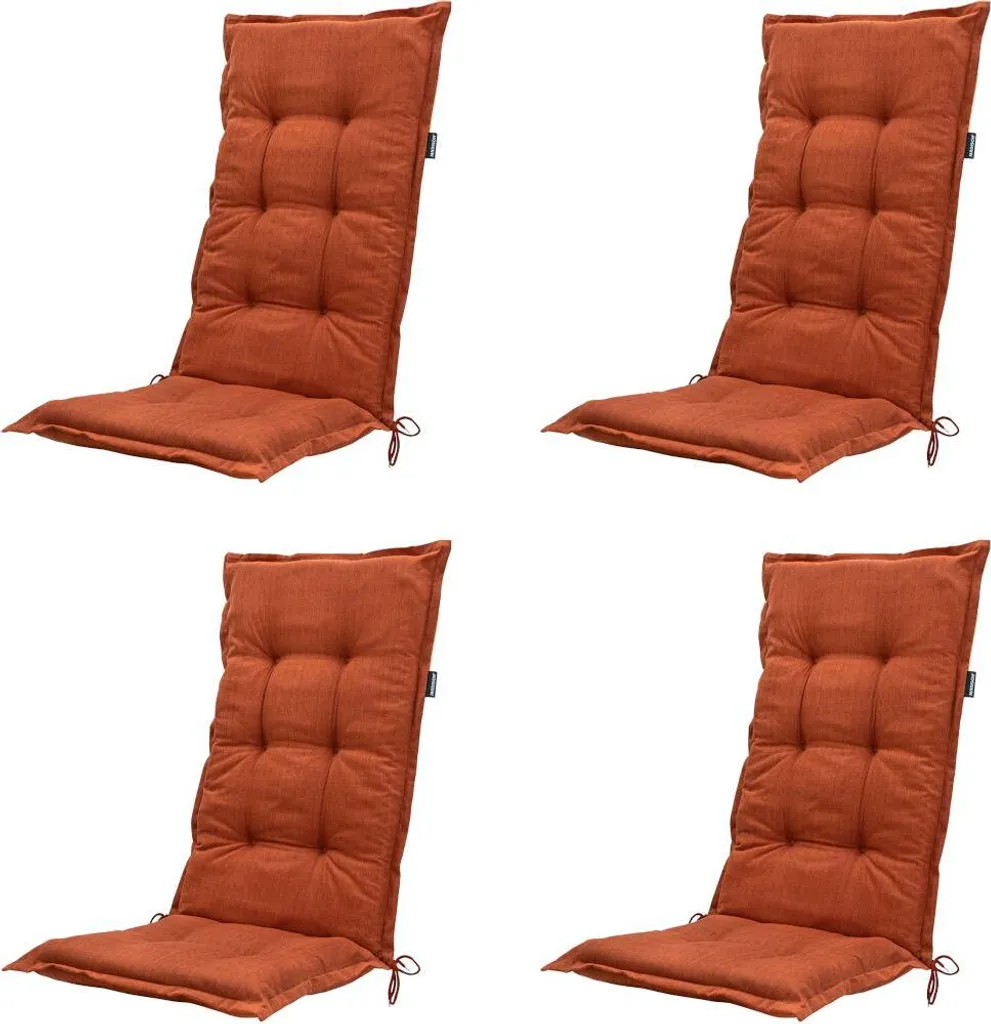 Offerta Set 4 Cuscini 123x50 Schienale Alto - Tessuto Cotone Terra