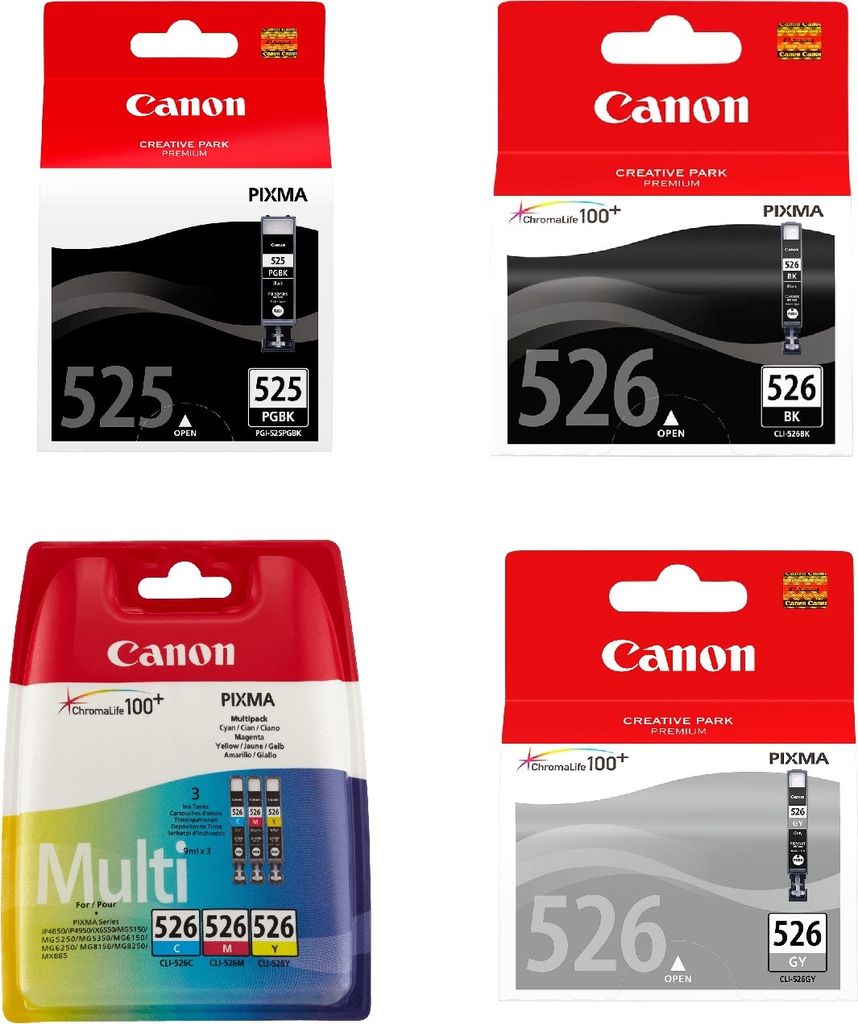 Canon Original Patronen CLI-526 Multipack + PGI-525PGBK + Produktbild 