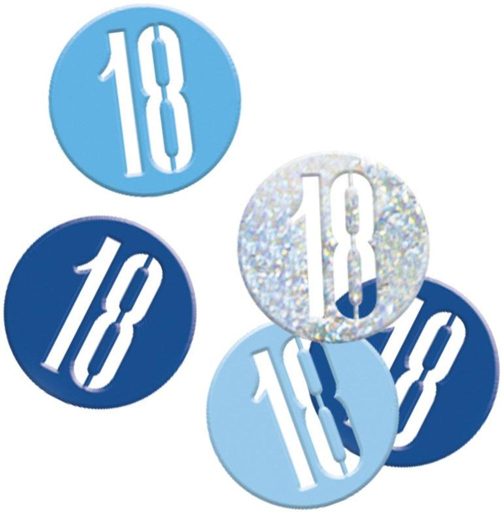 Konfetti blau & silber Zahl 18 Produktbild 