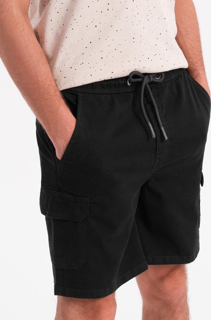 Ombre Clothing Pantaloncini di tela da uomo Ramiro nero XL Immagine del prodotto 
