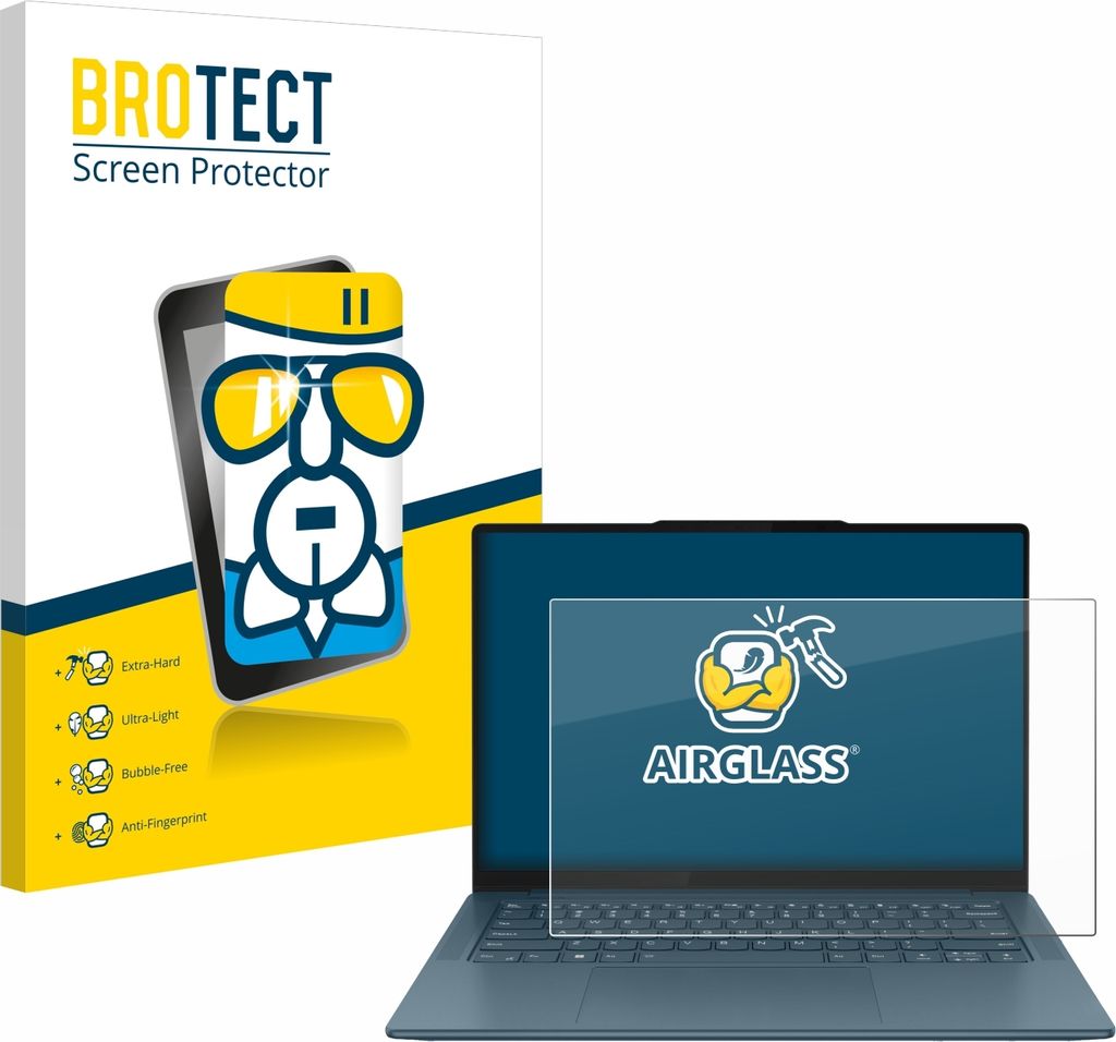 BROTECT Schutzglas für Lenovo Yoga Pro 7 Gen 9 14" Non-Touch Schutzfolie Panzer Folie Glas Display Schutz klar