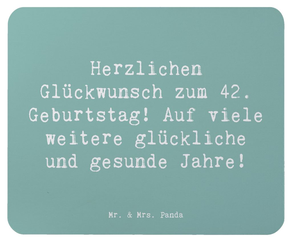 Mr. & Mrs. Panda Mousepad Spruch 42. Geburtstag Glückwunsch - Meeresbrise - Geschenk, gesunde Jahre, pc mauspad, Mouse Pad, Freude, sich selbst fe...