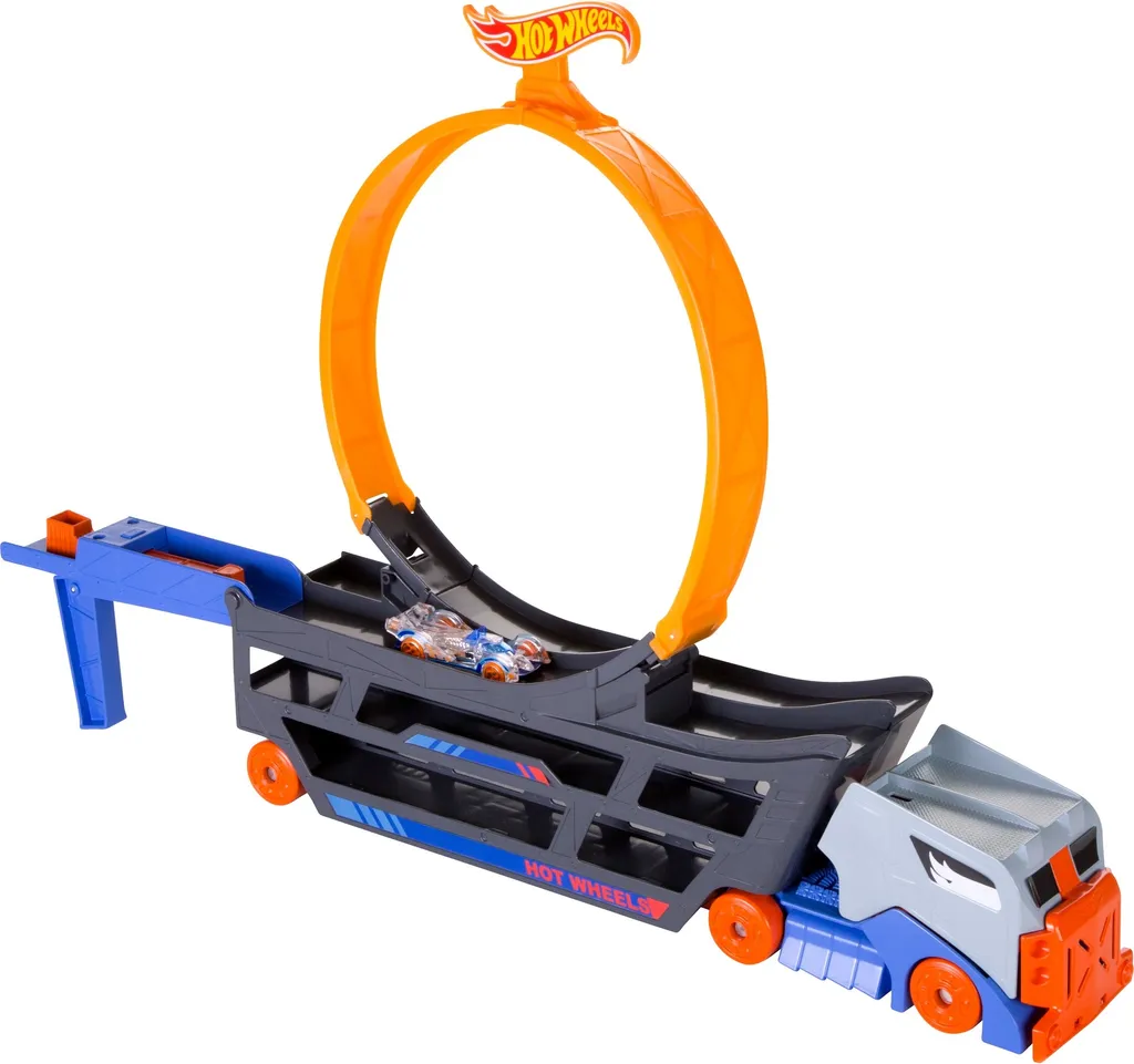 Rangement et Piste Hot Wheels Stunt N Go Transporter - Fini le Désordre