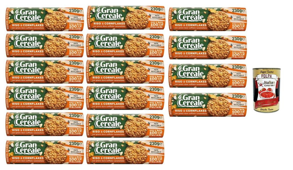 GranCereale Riso & Cornflakes 16x230g | Knusprige Kekse mit Produktbild 