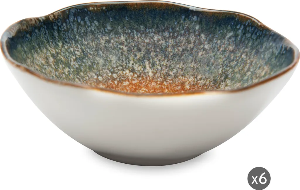 Excelsa Efesto: Set 6 Ciotoline Colorate in Ceramica 16 cm Lavabili