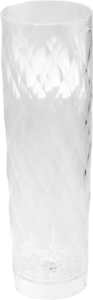 A clear, studio shot of a transparent glass.