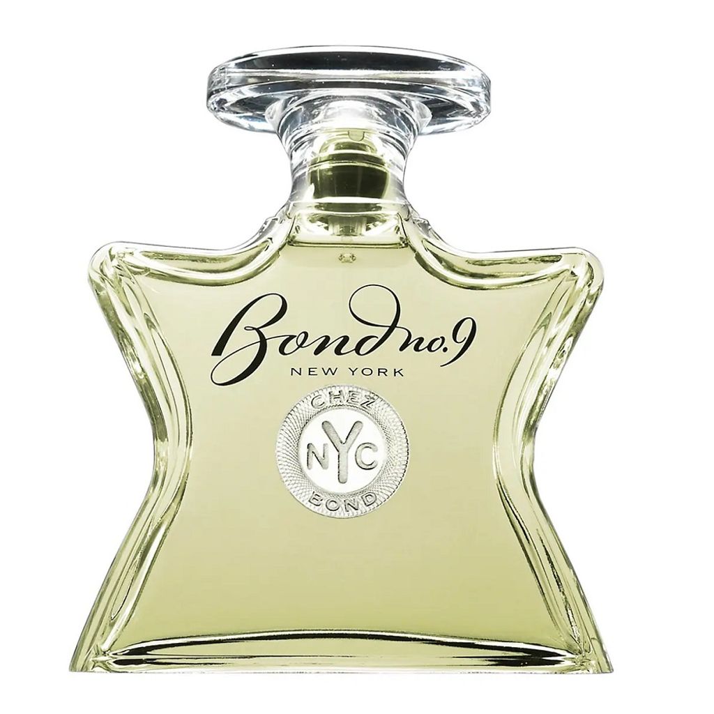 A clear, studio shot of a Bond No. 9 perfume bottle against a white background.