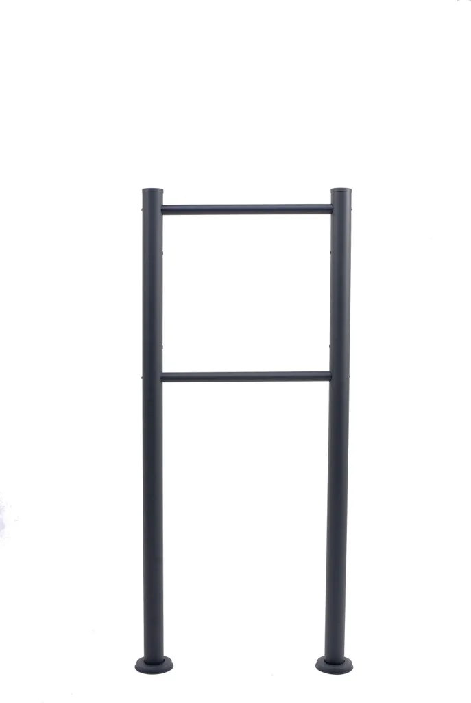 Boîte aux lettres pour 3 appartements avec support au sol gris foncé