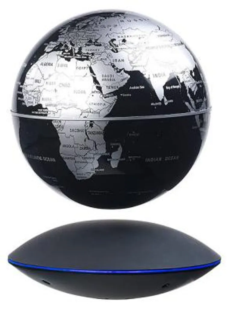 Globe terrestre GEOLITE en lévitation avec éclairage LED et socle noir