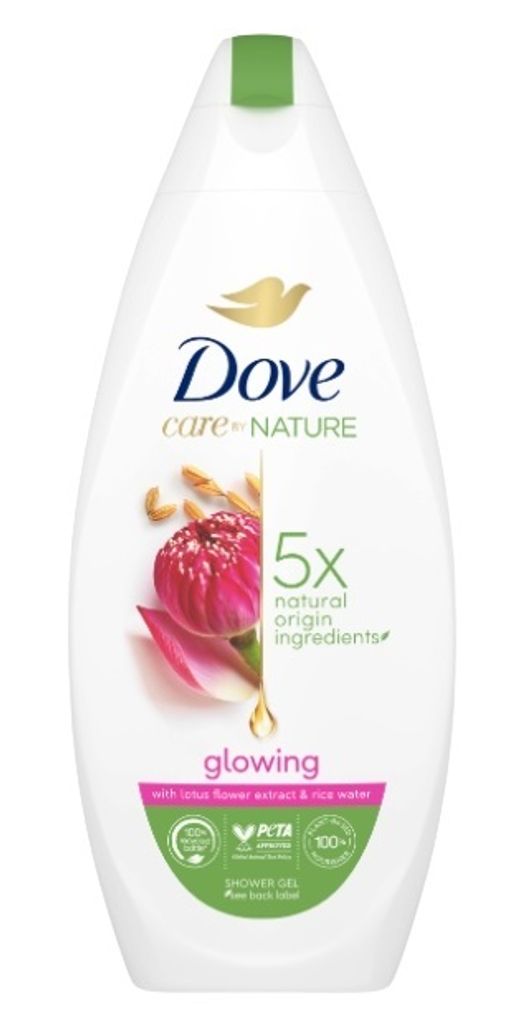 Dove Care By Nature Glowing Shower Gel with Lotus Flower Extract and Rice Water Body Wash 400ml