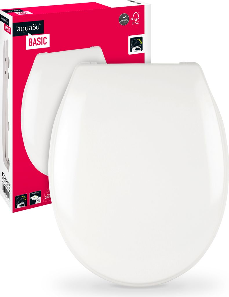 aquaSu® Basic, WC-Sitz in Weiß, Duroplast Toilettendeckel Produktbild 