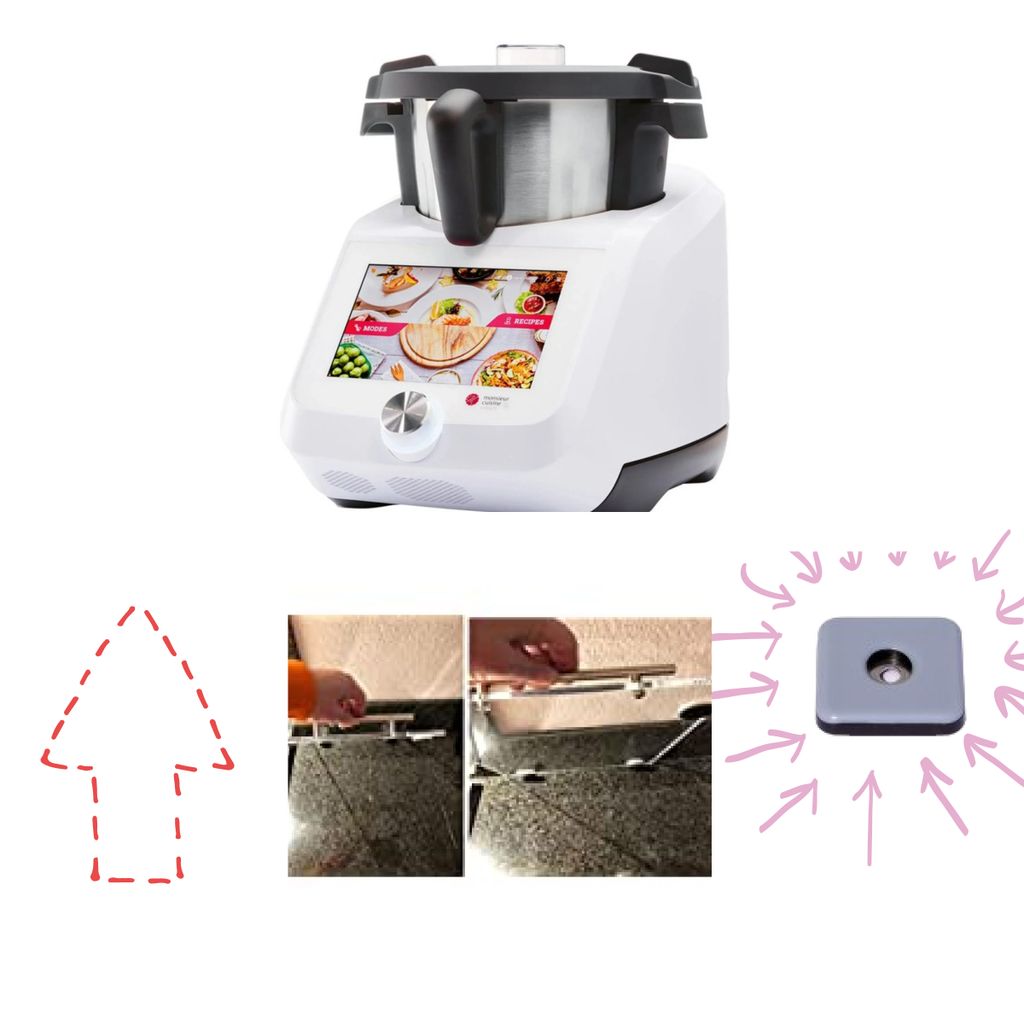 SILVERCREST KITCHEN TOOLS Monsieur Cuisine Smart »SKMS 1200 A1«, weiß dazu passend das neue Gleitbrett aus Acryl mit Edelstahlgriff die Lösung