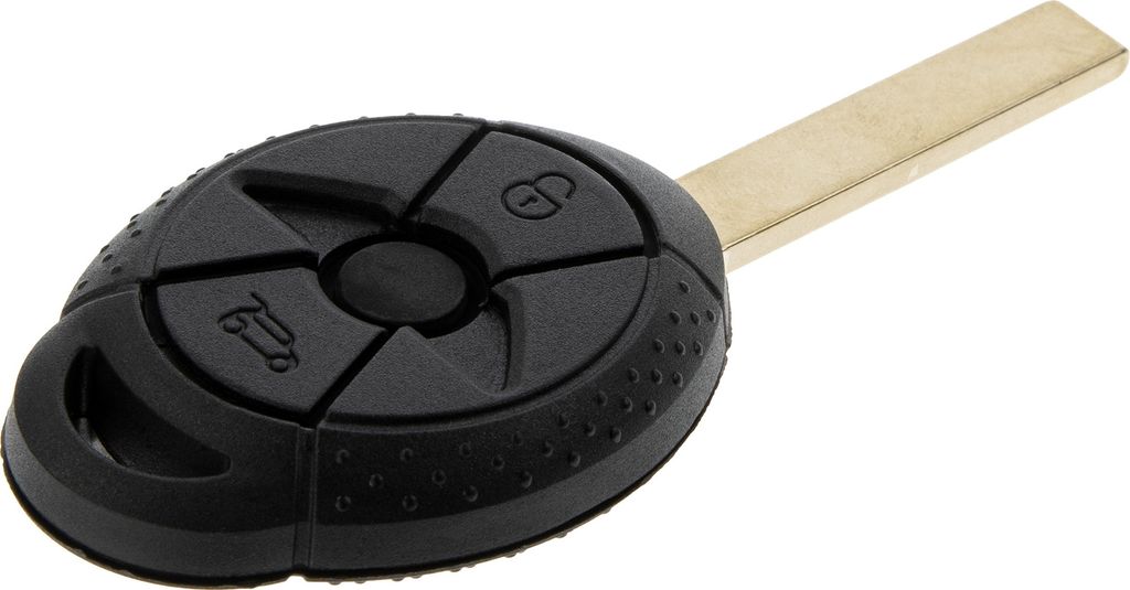 Auto Schlüssel Funk Fernbedienung 1x Gehäuse 3 Tasten + 1x Rohling kompatibel mit Mini