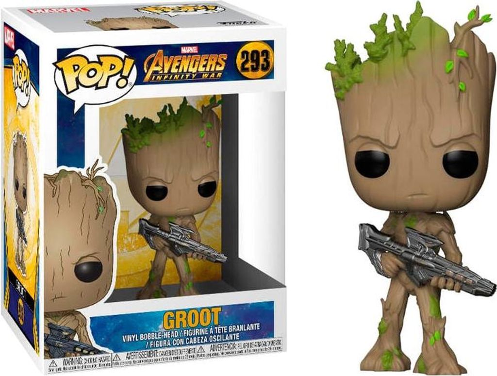 POP Figur Marvel Avengers Infinity War Teen Groot mit Pistole