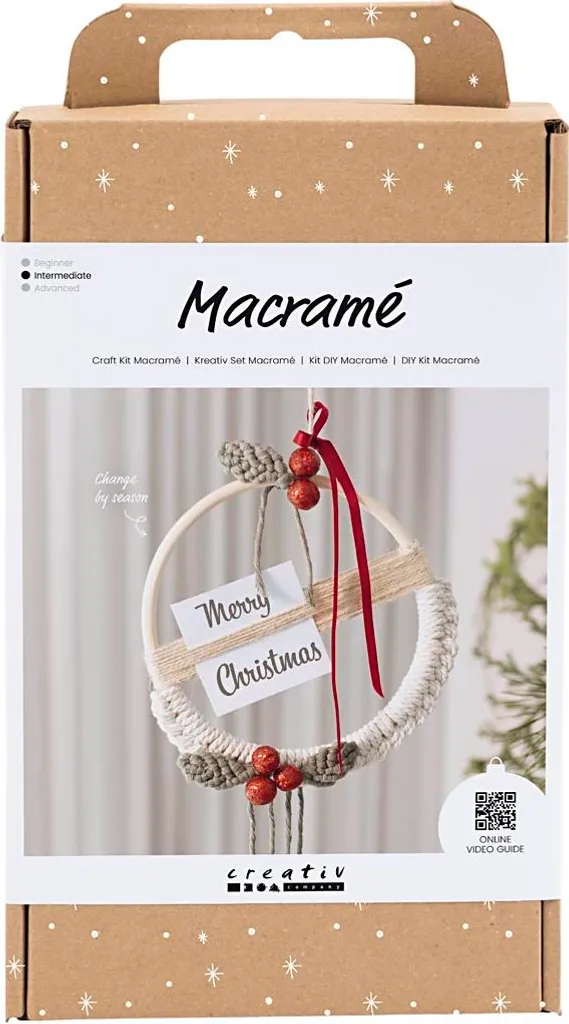 Creativ Company Kit Macramé Couronne de Noël DIY - Activité Créative