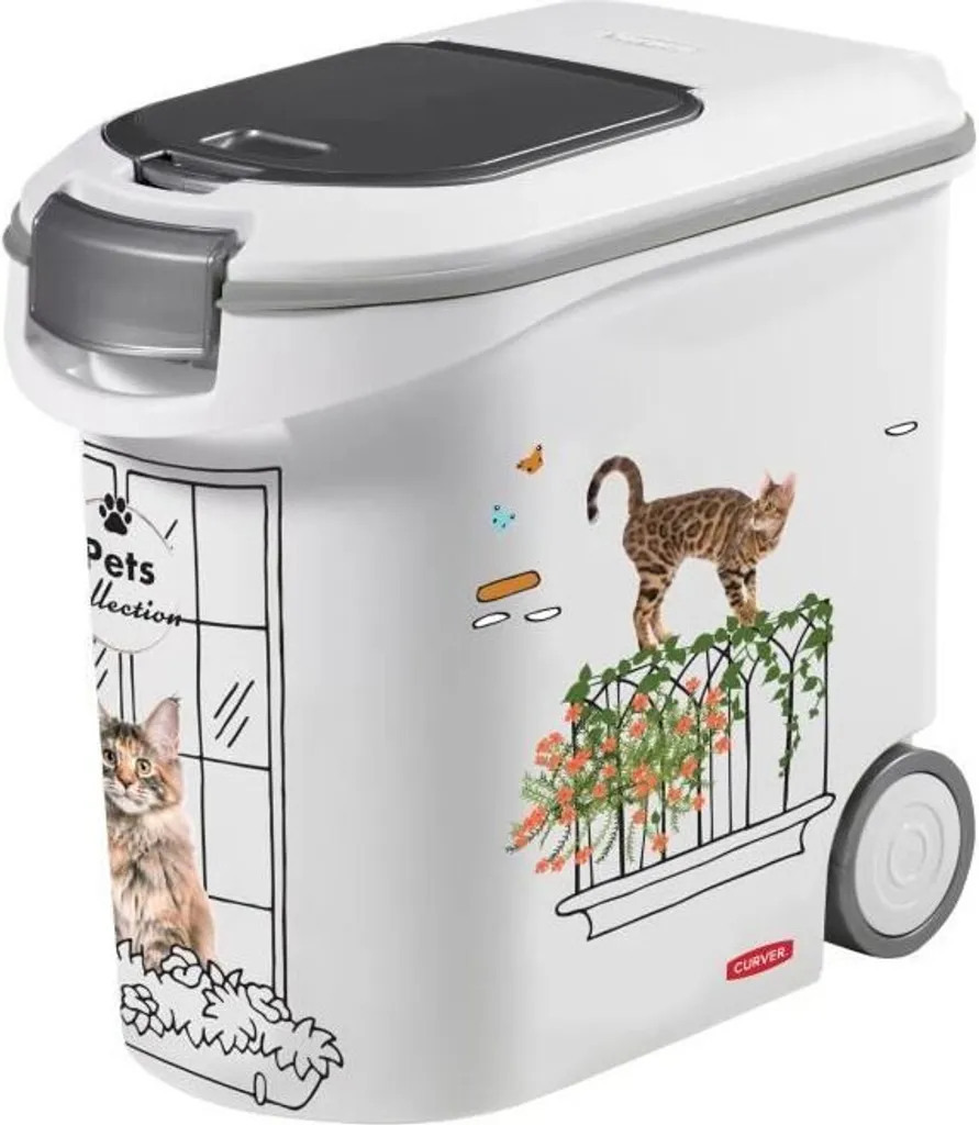 Contenitore Crocchette Gatto Curver 12kg | 35L Pets Bianco Ermetico
