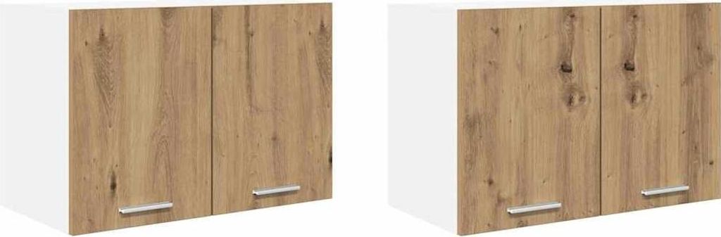 vidaXL Hängeschrank 2 pcs Artisan-Eiche und Weiß 60 x 31 x 40 cm