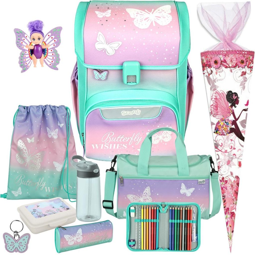 Scooli Schulranzen 1. Klasse Mädchen Butterfly Wishes Produktbild 