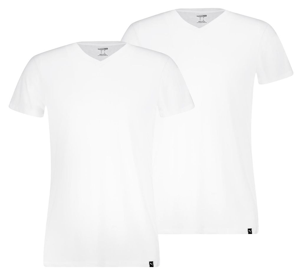 2er Pack PUMA Herren V-Neck T-Shirts Pure Baumwolle