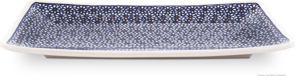Original Bunzlauer Keramik Essteller flach rechteckig 29,8x16,1x2,8 cm im Design 120