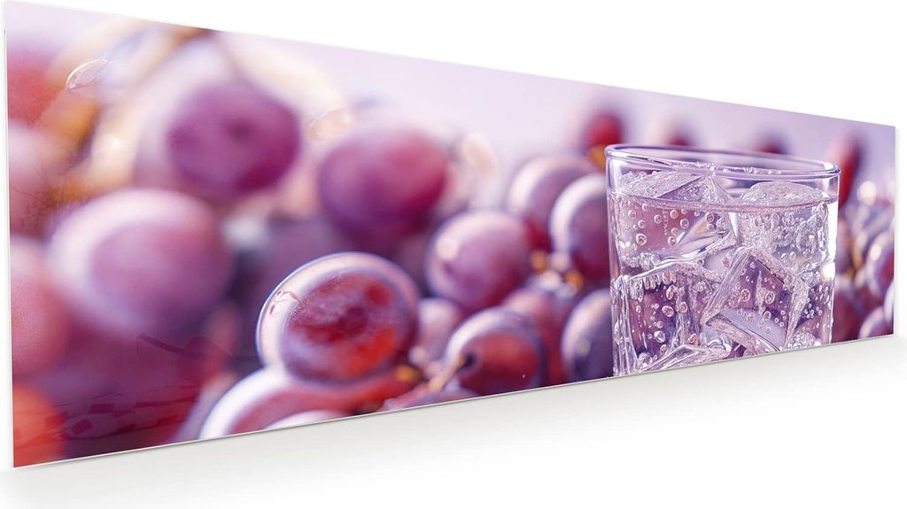 Glasbild 120x40cm in XXL für Wohnzimmer, Schlafzimmer Motiv Traubeneisgetränk