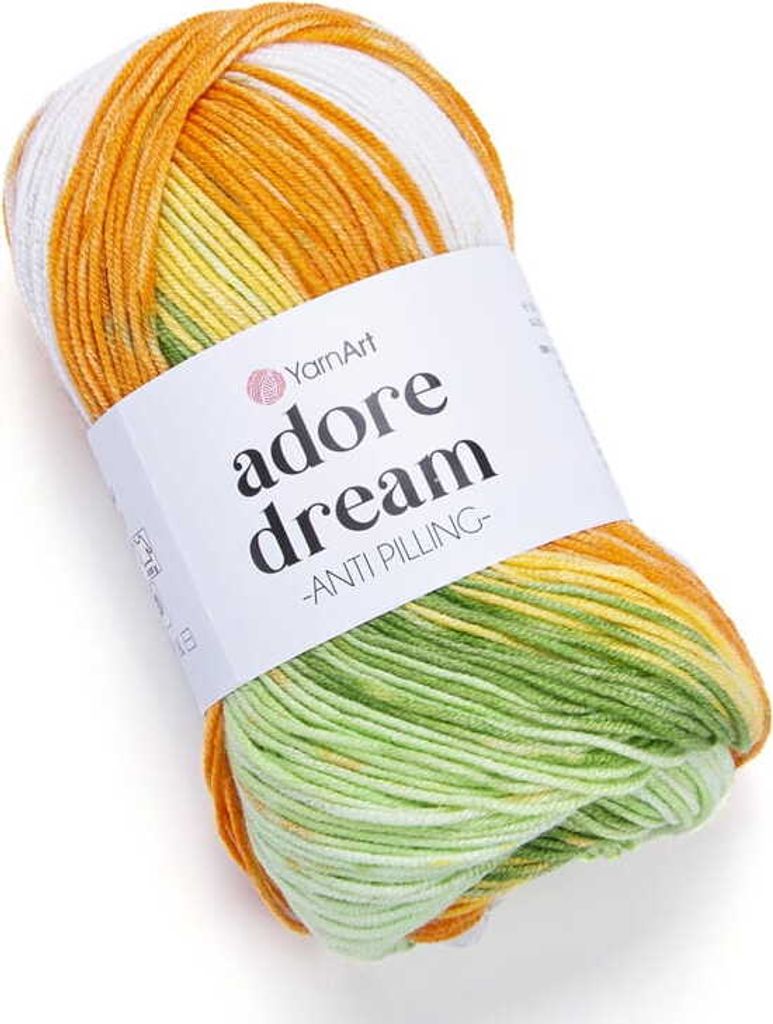 YarnArt Adore Dream 1058 Mehrfarbig, Antipeeling Acrylgarn 100g, Weich & Glänzend