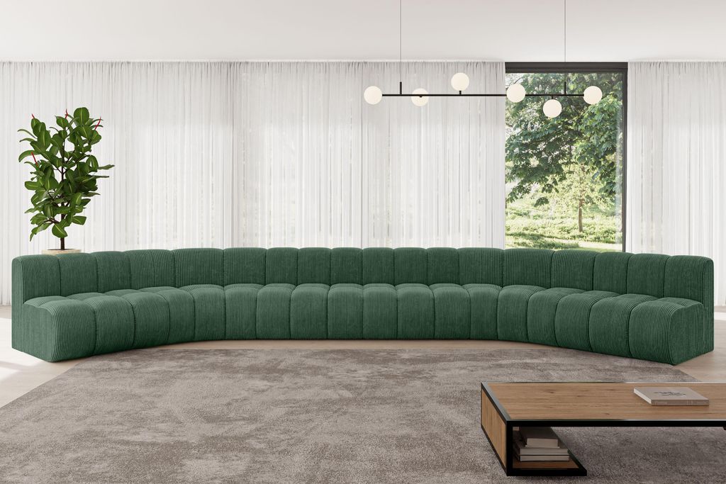 ALTDECOR Modulares Sofa Ecksofa in U-Form - Montra-U2 - 581x174x70 cm Grün - Corner modular Sofa Eckcouch Couch Wohnlandschaft Cauchsofa Bodensofa...