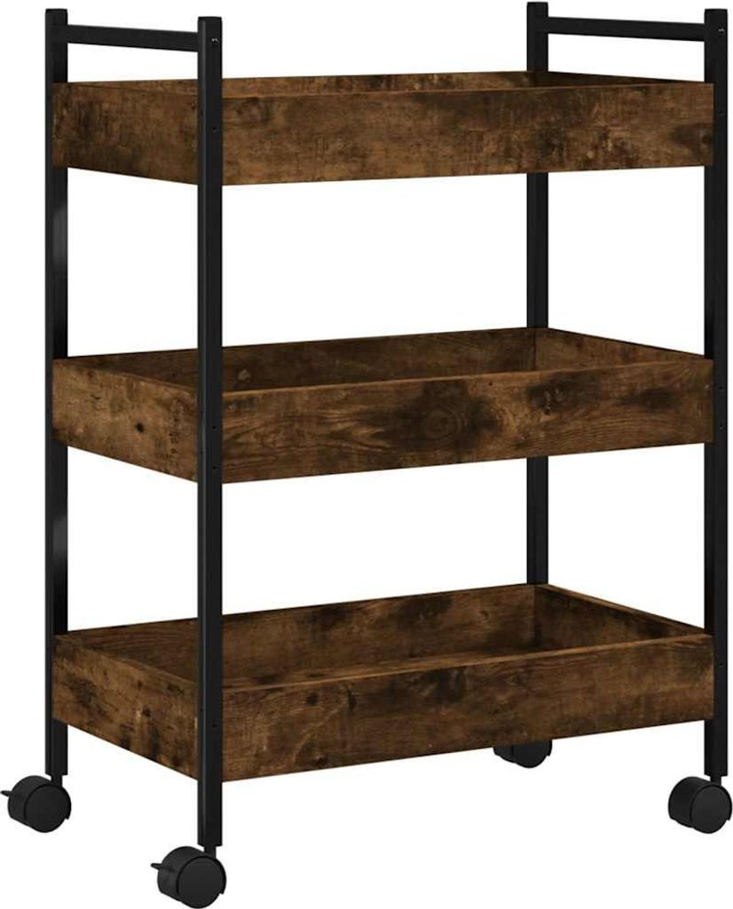 vidaXL Kuchyňský vozík kouřový dub 50x30x70 cm materiál na Obrázek produktu 