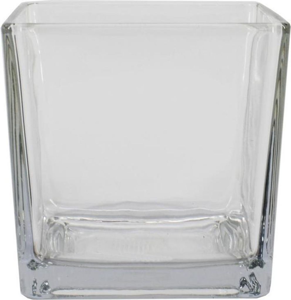 INNA-Glas Teelichthalter Kim Ocean aus Glas, klar, 8x8x8cm - Kerzenglas