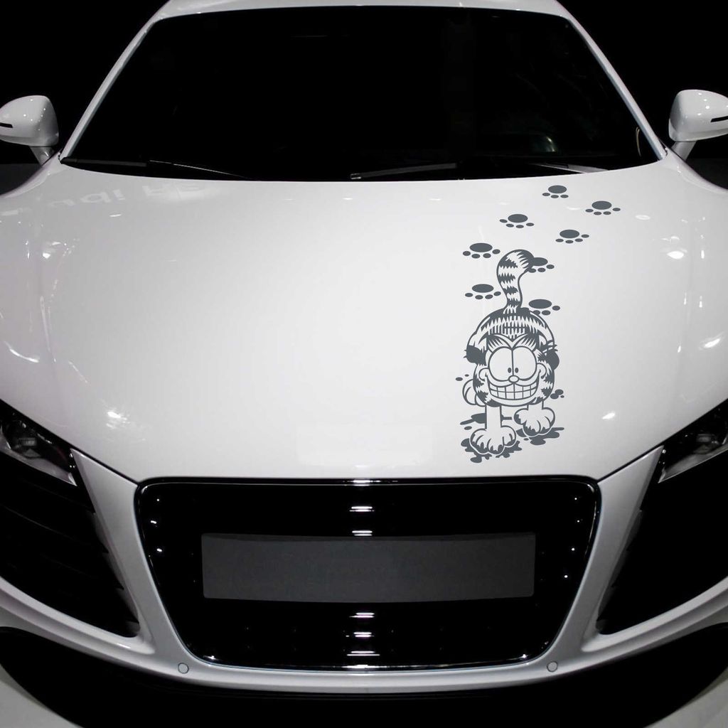 Aufkleber - Autoaufkleber "Comic Kater" 80cm x 48cm anthrazit - Tuning Carystyling Heckscheibe Auto