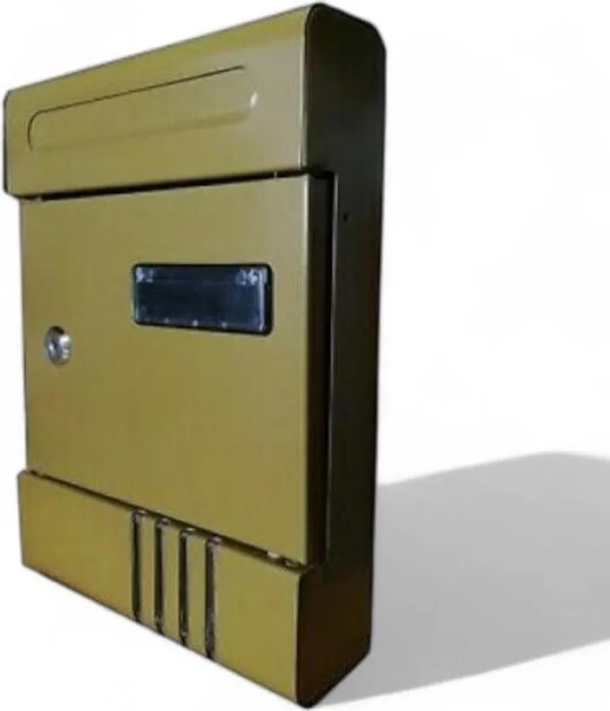 Boîte aux lettres extérieur en métal bruni compacte - Modèle à 2 clés