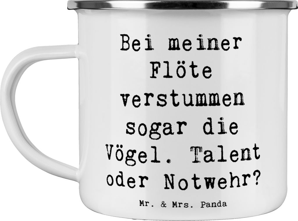 Mr. & Mrs. Panda Teetasse Spruch Besondere Flöte - Weiß - Geschenk, Emaille Tasse, Kaffeepott, Musiker, Haferl, Holzblasinstrument, Instrument, T...