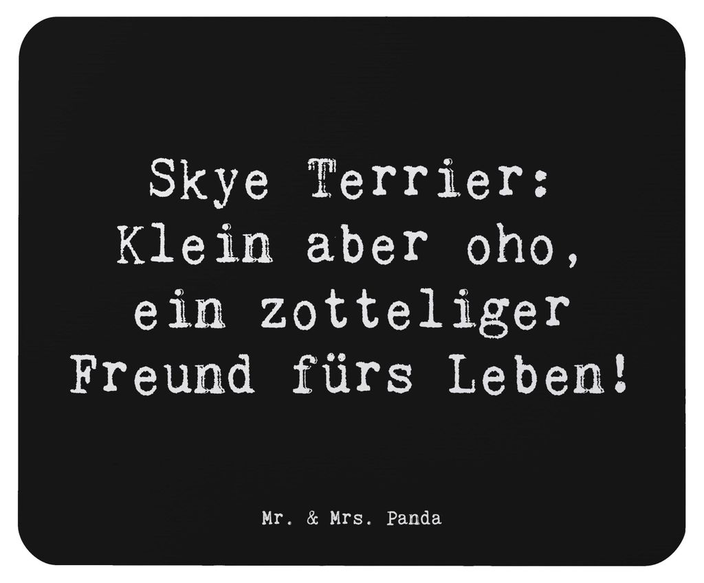 Mr. & Mrs. Panda Mauspad Spruch Skye Terrier Freund - Schwarz - Geschenk, Hunderassen Charakter, Mousepad, laptop, langer Hund, weiches Fell, Hunde...