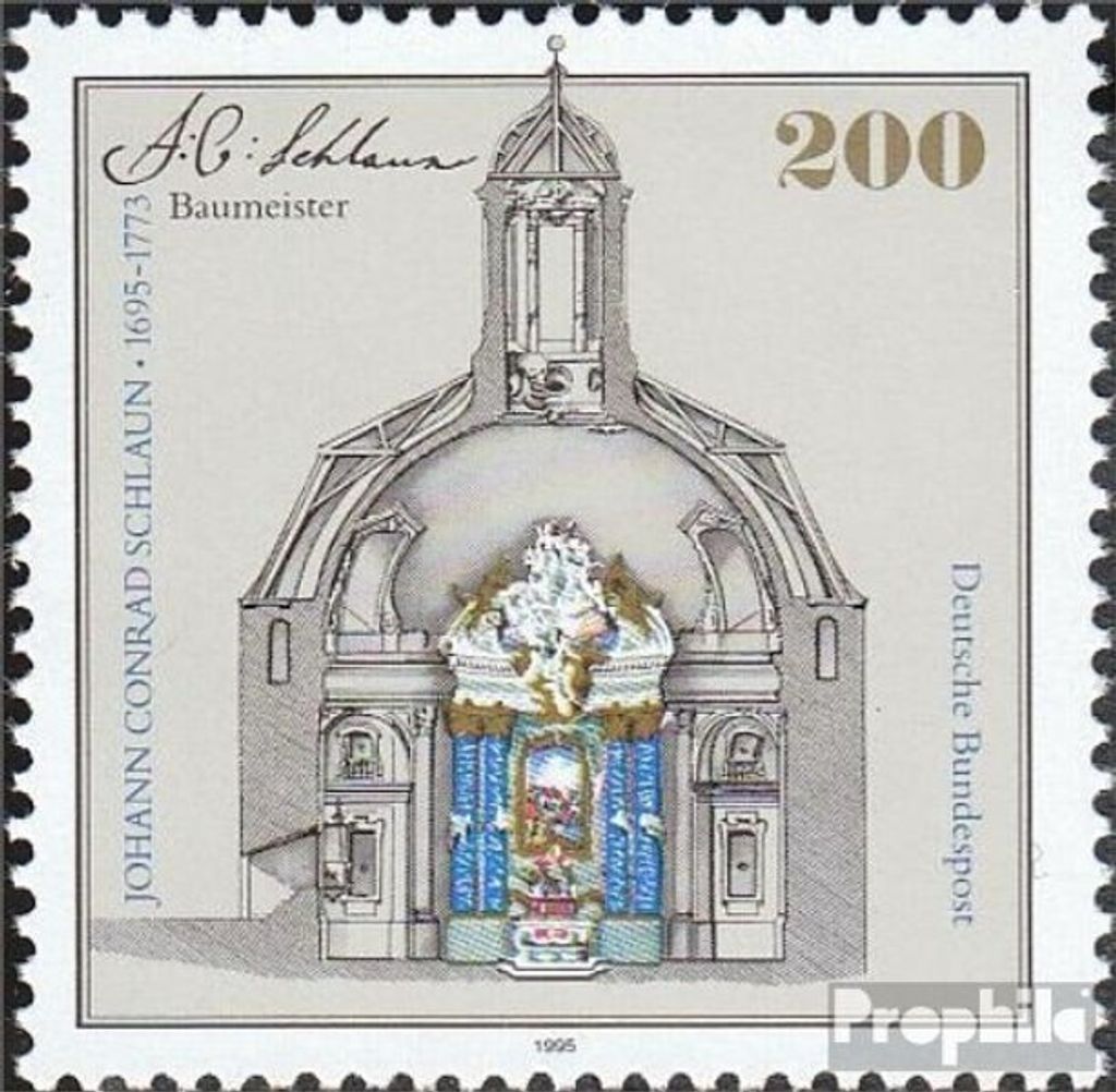 Briefmarken BRD (BR.Deutschland) 1995 Mi 1787 (kompl.Ausg.) postfrisch 300.Geburtstag von Schlaun